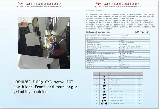Ull CNC Servo Feed TCT Saw Blade Grinding Machine με Δόντια Κλίμακας LDX-026A